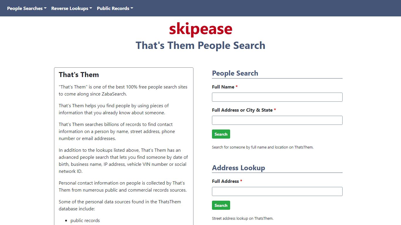 That's Them Search - Find People by Name, Address or Phone Number ...